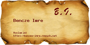 Bencze Imre névjegykártya